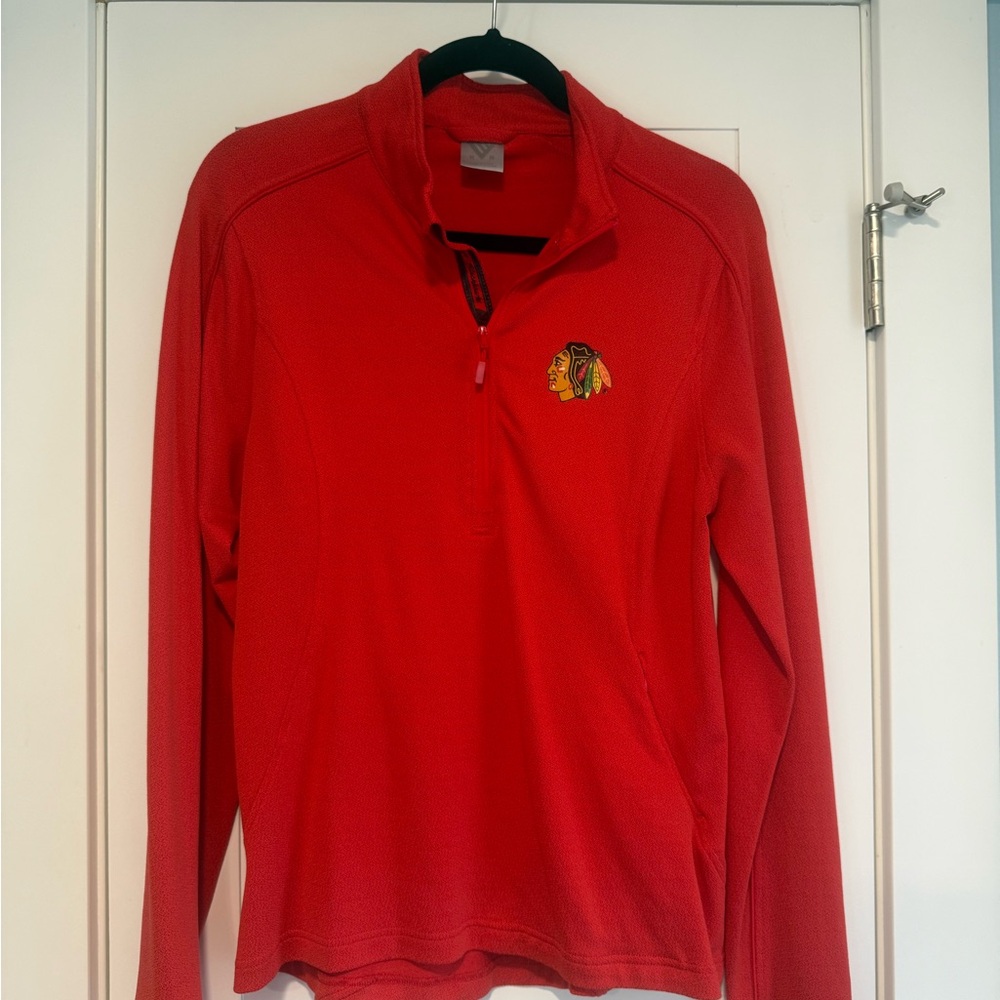 Red Chicago Blackhawks Quarter-Zip Pullover with Logo
